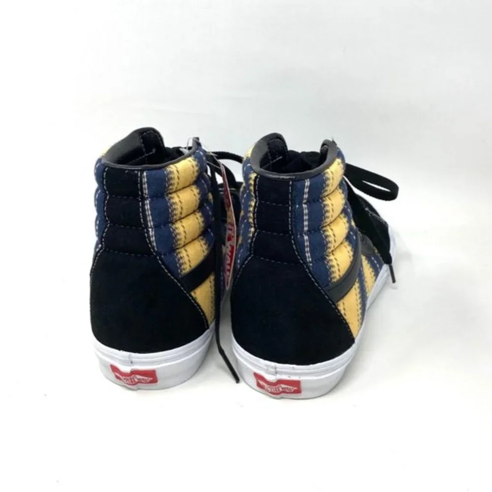 💖MEGA SALE💖VANS SK8-HI Denim Men's Stripes s Black Suede Canvas VN0A4BV6TRM